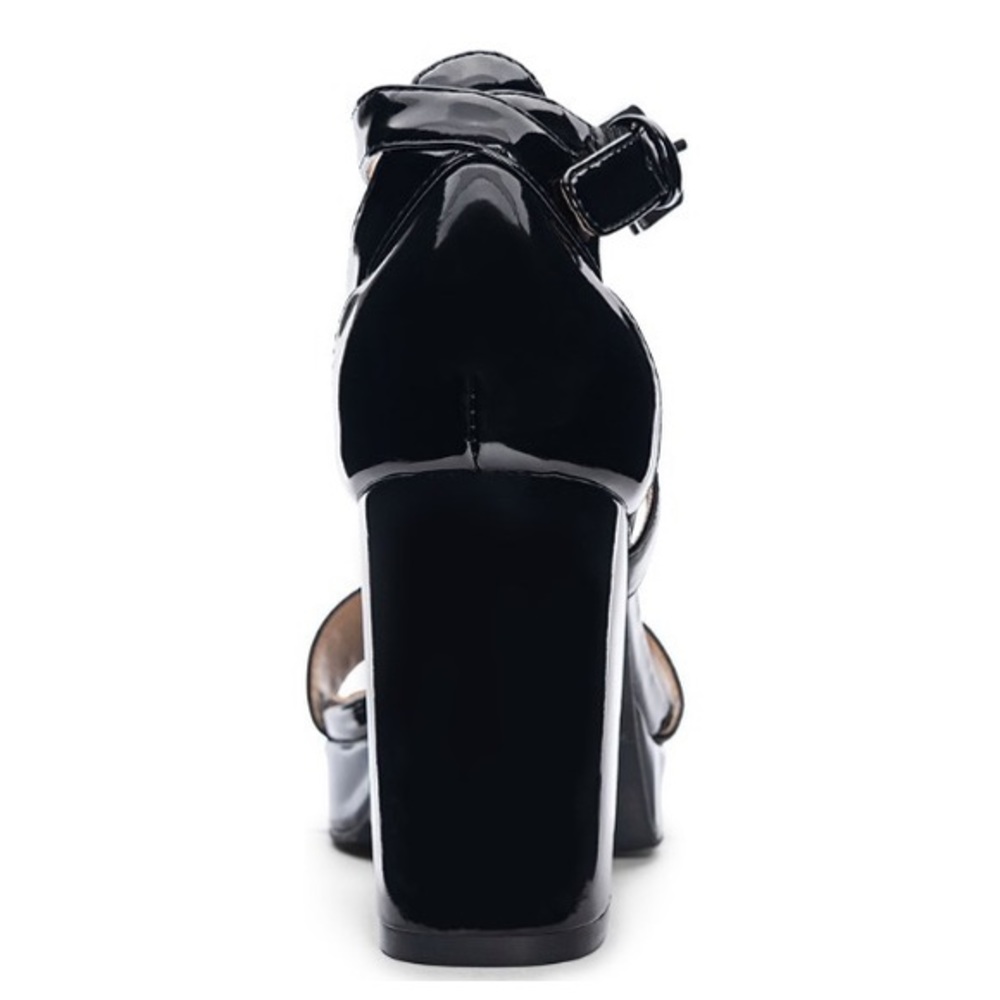 CL BY CHINESE LAUNDRY Go On Platform Dress Sandal Black Patent Heels - Picture 6 of 15